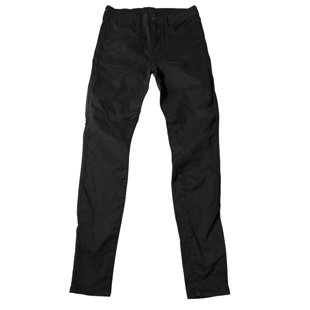 American Eagle Skinny Pants Black Super Stretch Denim Jegging 4 Regular Women